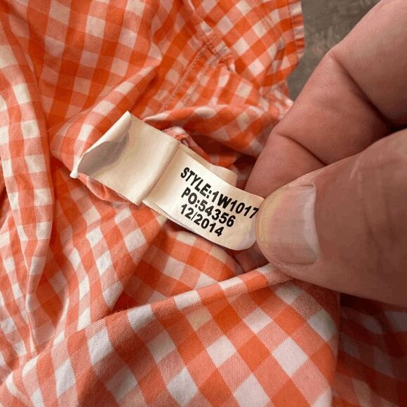 Vineyard Vines Men's Check Classic Tucker Fit Button Up Shirt Orange White Large - Picture 5 of 6